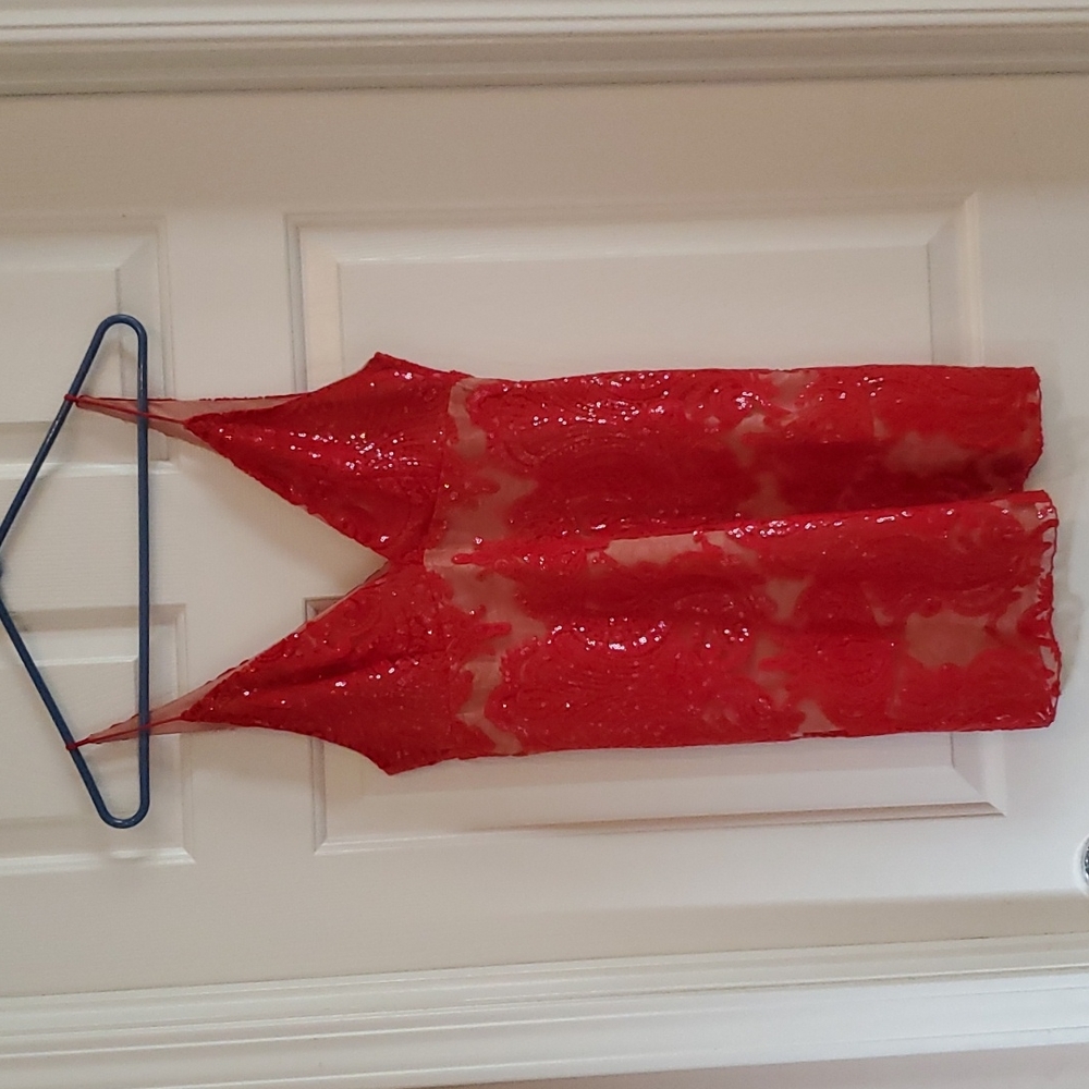 Free People Red Lace Mini Dress